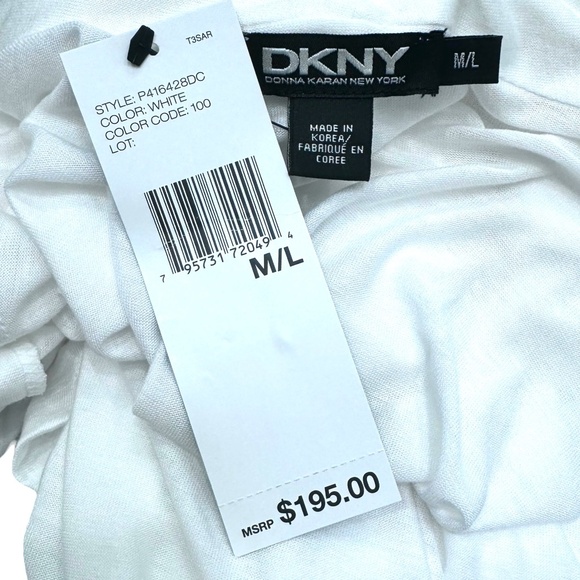 DKNY WHITE DOUBLE LAYER SWING OPEN CARDIGAN - NWT - Picture 9 of 12